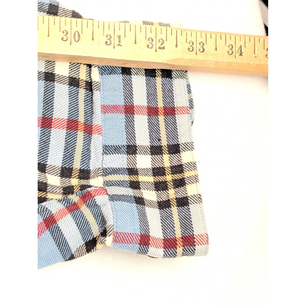 LL Bean Mens XXL Tall Flannel Shirt Blue Red Plaid Cotton Button Down 0BHG6 - Picture 10 of 14